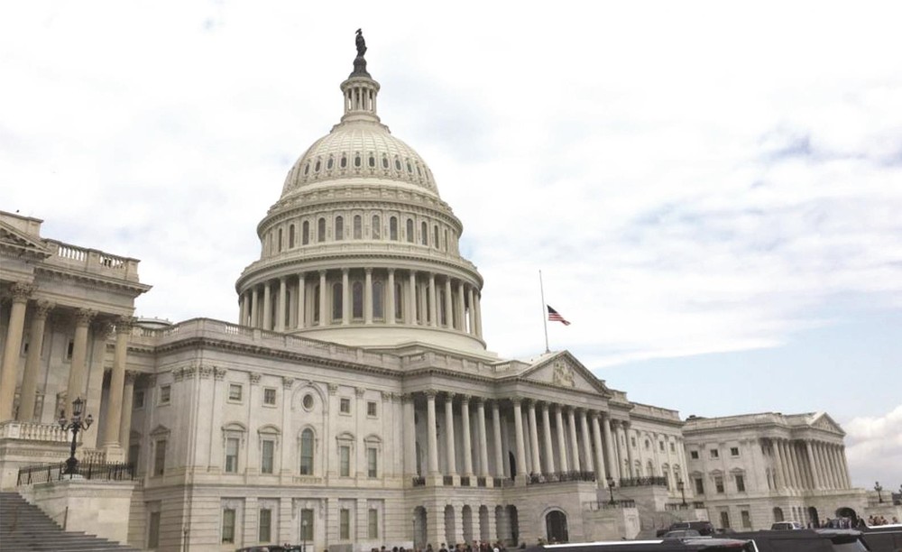 美國國會大廈。