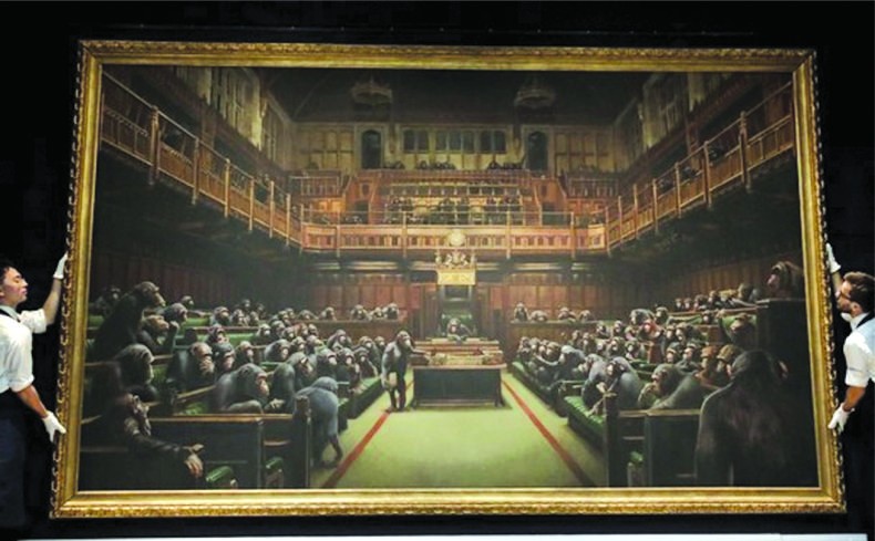 班克斯名畫近千萬英鎊成交