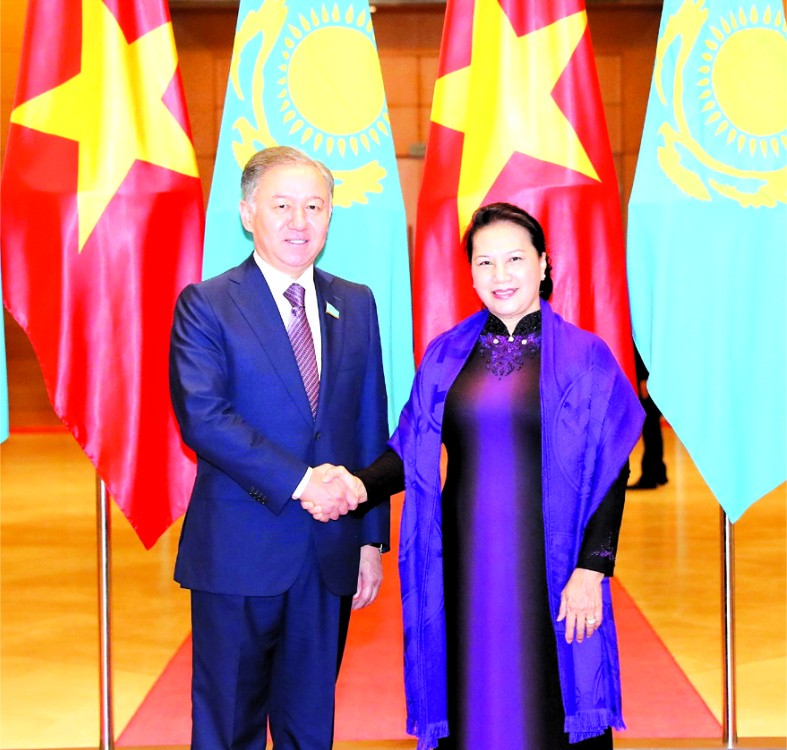 國會主席阮氏金銀與努爾蘭‧尼格馬圖林閣下舉行會談。