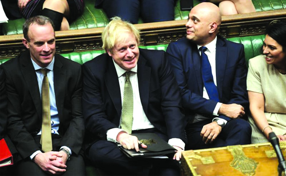 英國首相約翰遜在下議院。