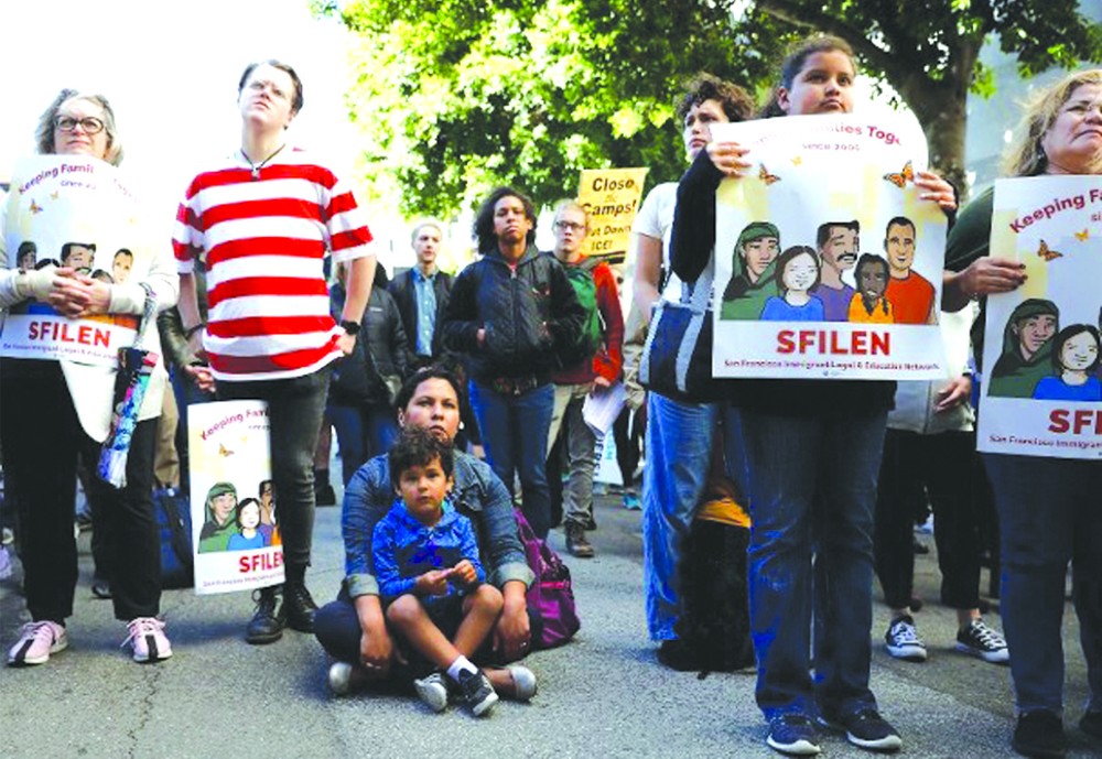 美國民眾曾發起保障無證移民的集會。