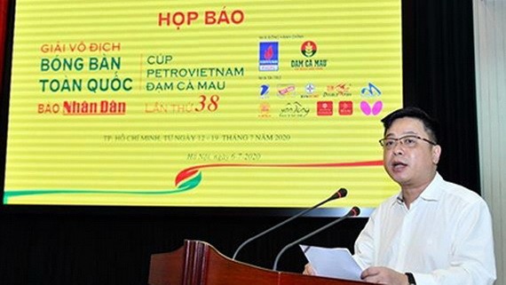 《人民報》社副總編輯、賽事組委會主任桂廷原在新聞發佈會上發言。