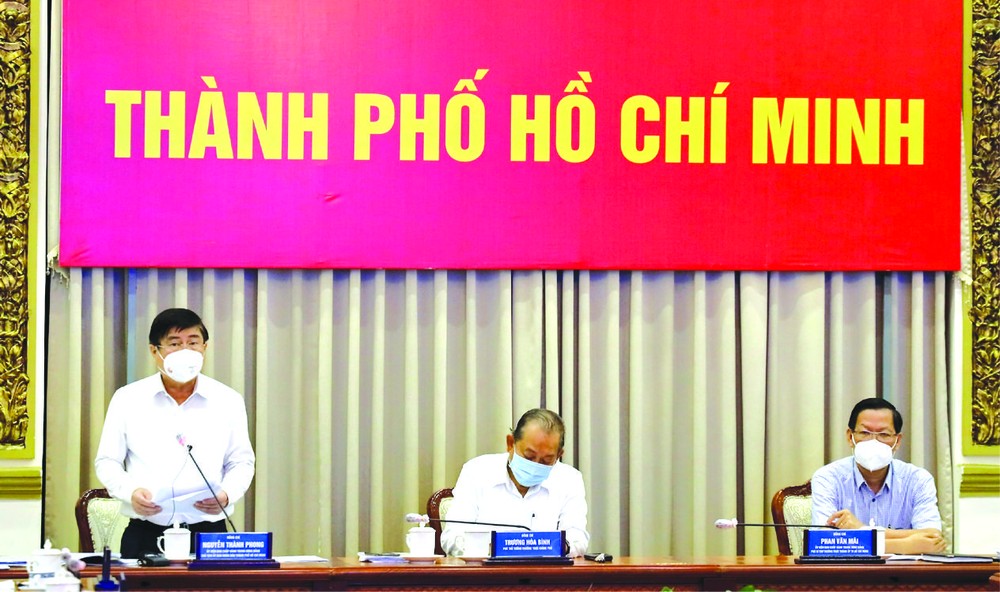 政府常務副總理張和平；黨中央委員、市委常務副書記潘文邁；黨中央委員、市委副書記、市人委會主席阮成鋒以及衛生部副部長阮長山出席會議。