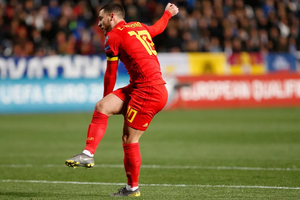 Eden Hazard: Ghi bàn thắng thứ 30 trong trận đấu thứ 100 cho tuyển Bỉ ảnh 3