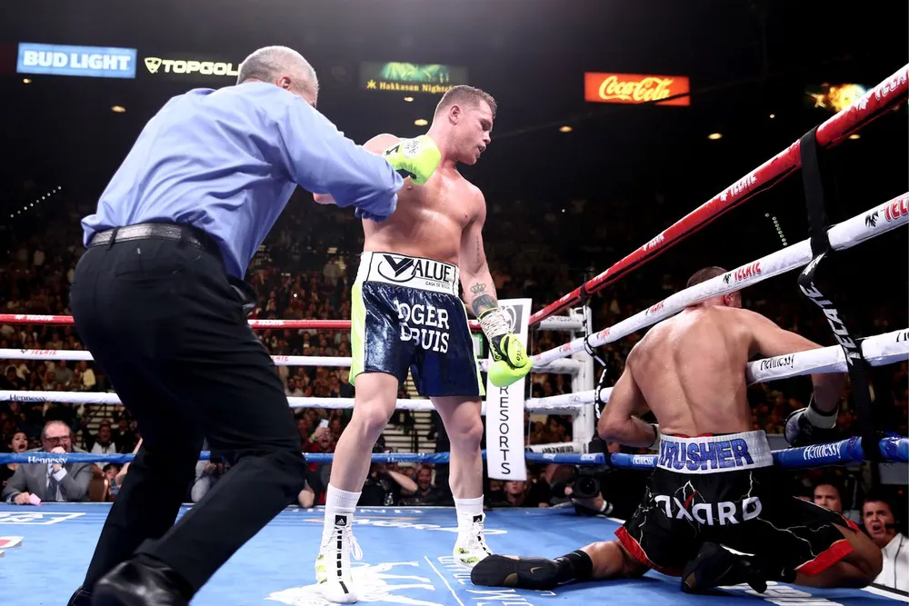 Canelo Alvaez phi thăng hạng dưới nặng: Hạ knock-out Kovalev ở hiệp 11, giành đai WBO ảnh 1