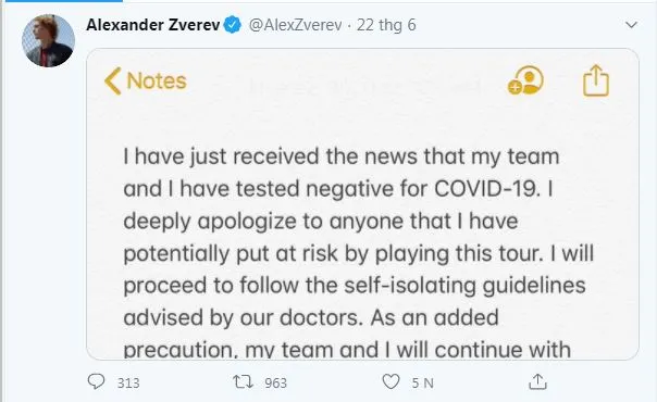 Alexander Zverev: Mới thề tự cách ly sau biến cố ở Adria Tour, nay đã tiệc tùng cùng bạn bè giàu có - lần vi phạm thứ 2 ảnh 1