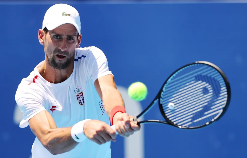 Novak Djokovic đang tích cực tập luyện ở 'Đấu trường Ariake