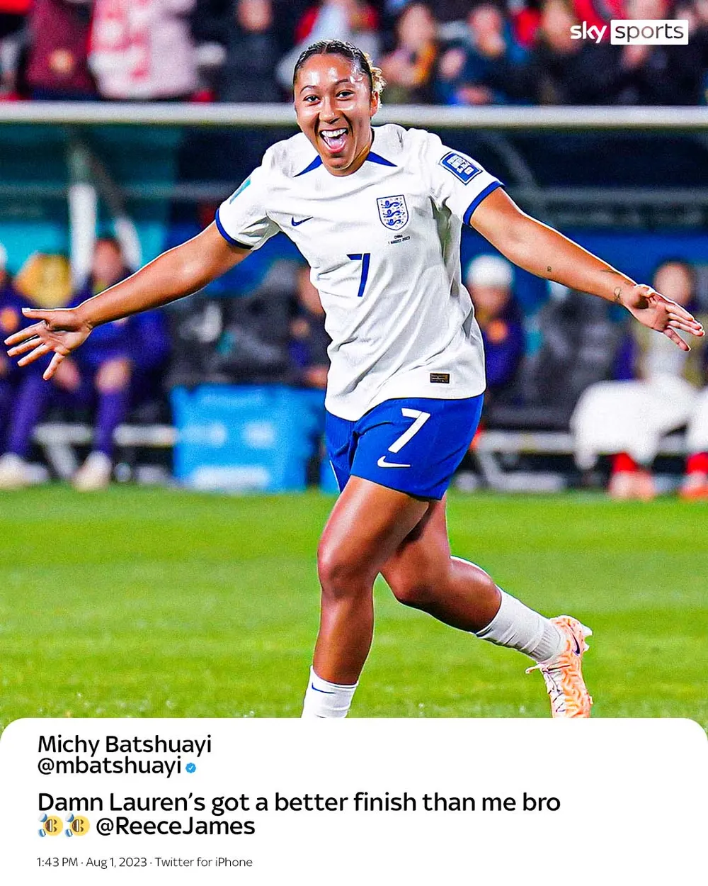 Michy than thở về kỹ năng dứt điểm của Lauren Michy than thở về kỹ năng dứt điểm của Lauren