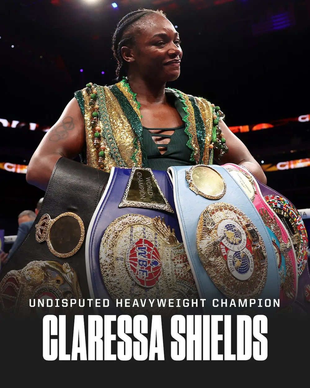 Shields thống nhất cả 4 đai vô địch lớn hạng cân nặng quyền Anh nữ