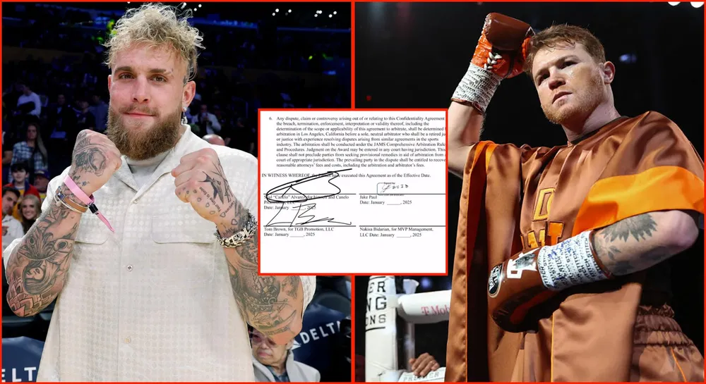 Jake "leak" bản hợp đồng có chữ ký của cả Canelo trên mạng xã hội