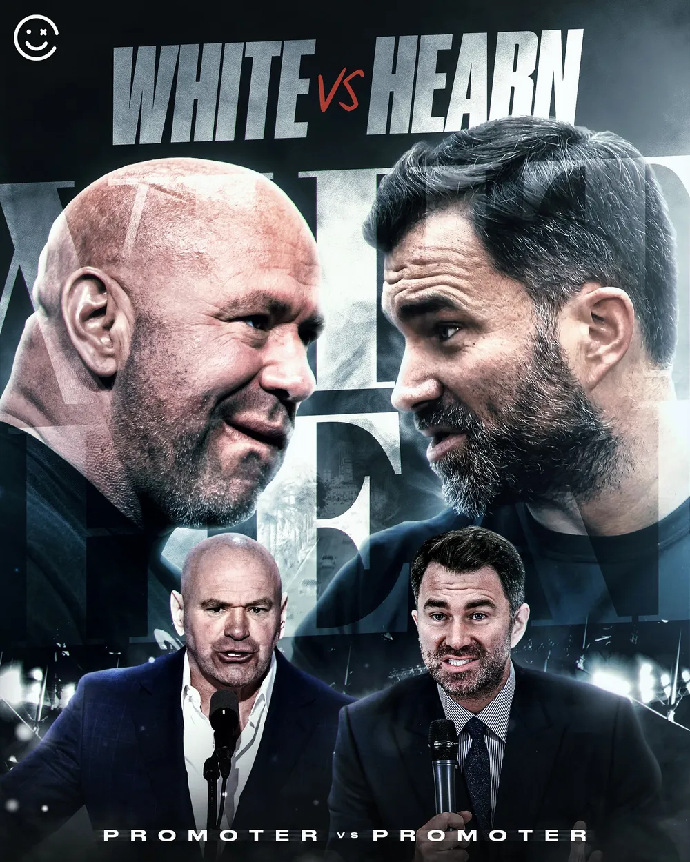 Hearn (phải) sẵn sàng đối đầu White