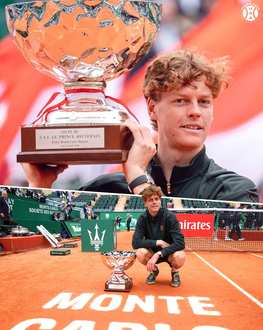 Sinner vô địch Monte Carlo Masters (Ảnh: TFU)