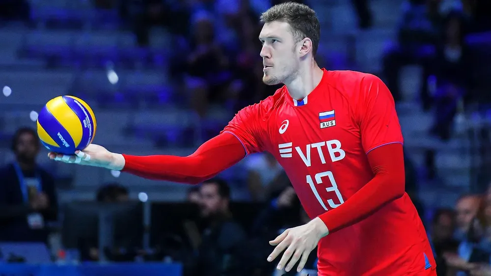 Muserskiy trong màu áo tuyển bóng chuyền Nga (Ảnh: Ria Novosti)