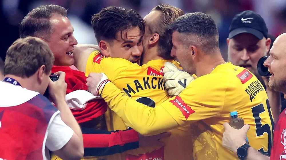Niềm vui chiến thắng của Spartak (Ảnh: Sport24)