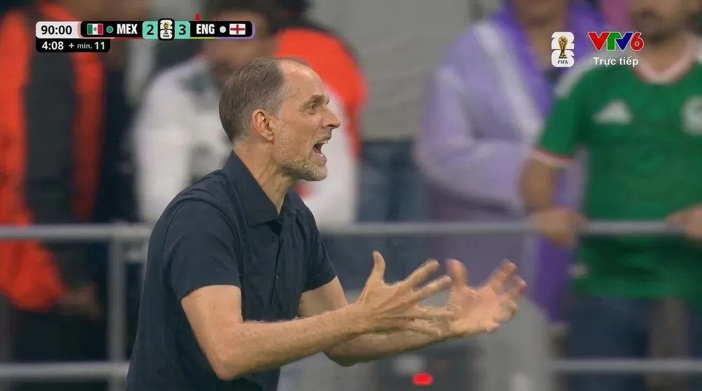 Tuchel ở những phút cuối trận thắng Mexico