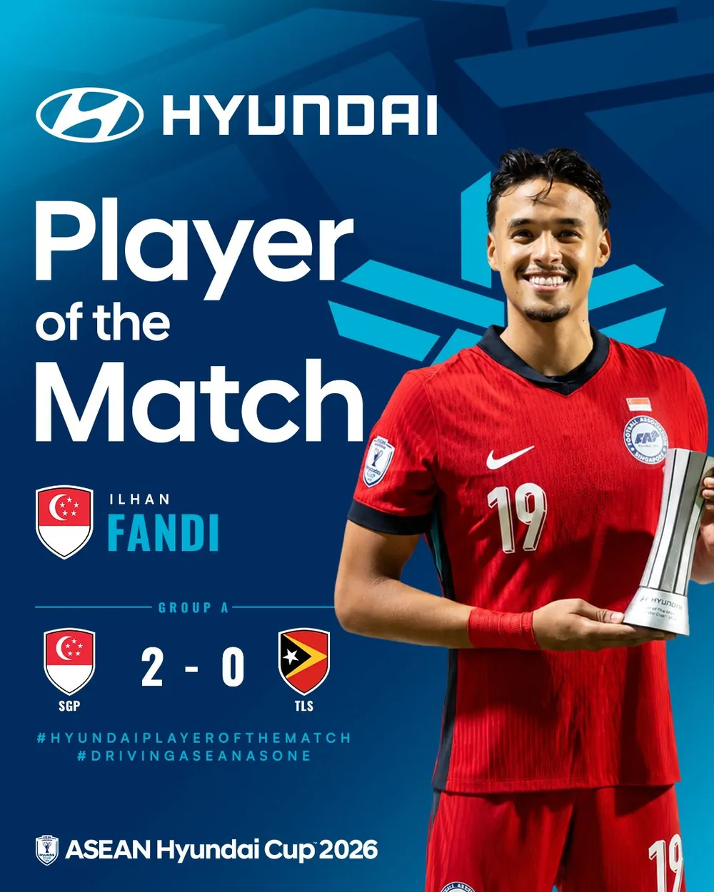 Ilhan được bầu là Cầu thủ xuất sắc nhất trận đấu (Ảnh: ASEAN United)