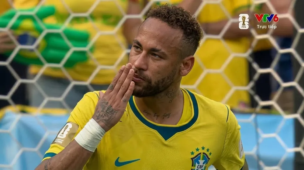 Neymar sau khi ghi bàn vào lưới Na Uy