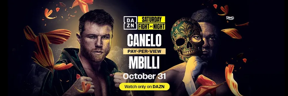 Hình ảnh quảng bá trận Canelo vs Mbilli của DAZN