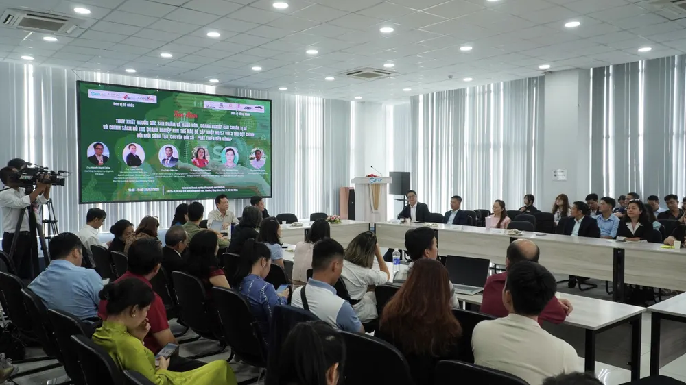 Hội thảo có sự tham gia của nhiều doanh nghiệp, công ty công nghệ trong lĩnh vực truy xuất nguồn gốc. Ảnh: THIÊN PHÁT