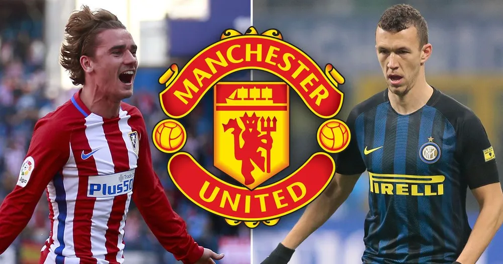 Antoine Griezmann (Atletico) và Ivan Perisic (Inter). Ảnh: Irish Mirror.