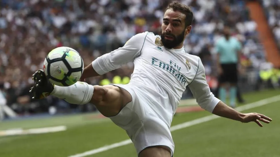 Dani Carvajal trong màu áo Real Madrid. Ảnh: EPA.