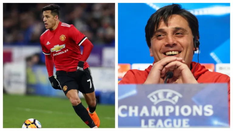 HLV Vincenzo Montella (phải, Sevilla) cảnh báo mối đe dọa từ Alexis Sanchez (Manchester United)