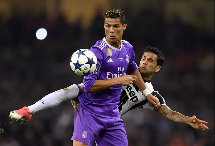 Ronaldo trong trận thắng Juventus ở chung kết Champions League mùa qua.