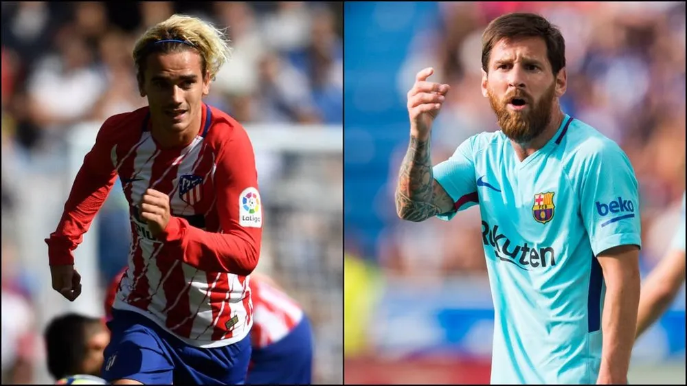 Antoine Griezmann và Leo Messi. 