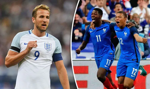 Harry Kane của uyển Anh và Kylian Mbappe, Dembele của tuyển Pháp.
