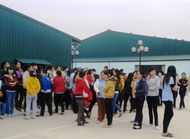 清化省上百工人罷工