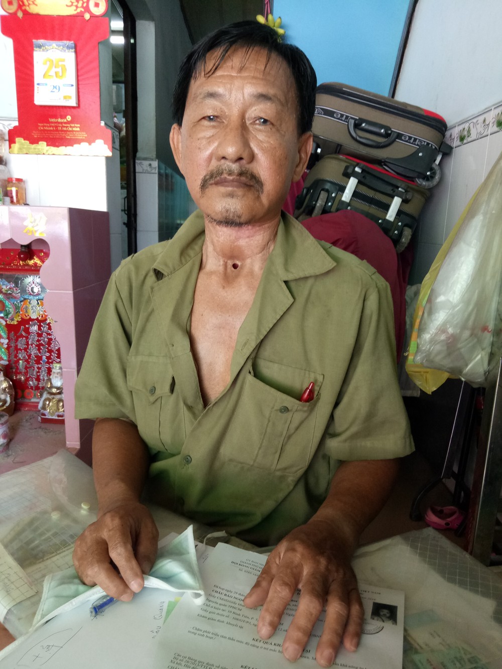 朱光動手術後就無法發聲。圖源：讀者工作組