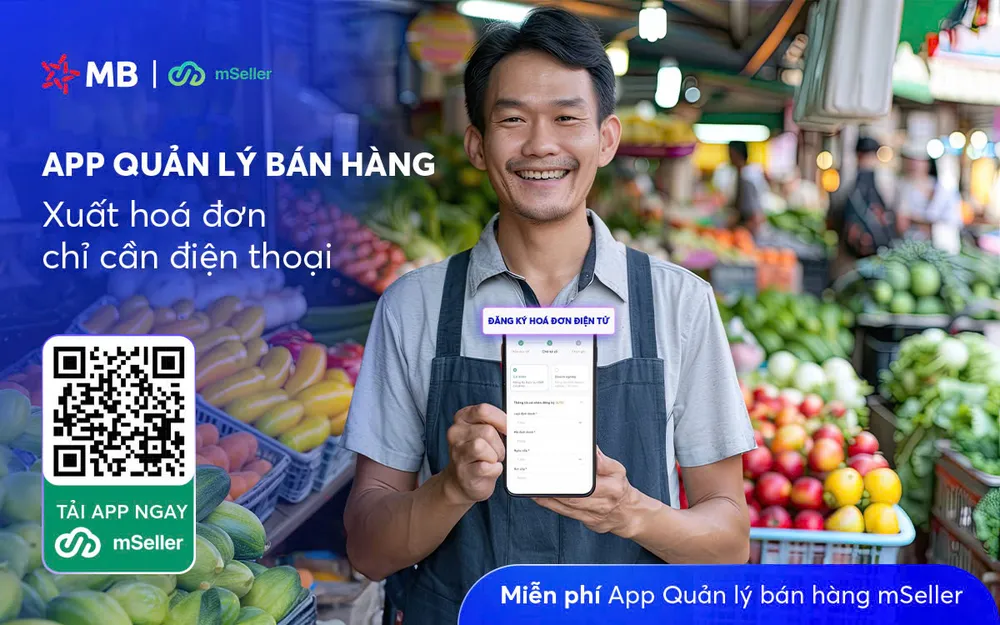 MB tặng app quản lý bán hàng, xuất hóa đơn bán hàng bằng điện thoại