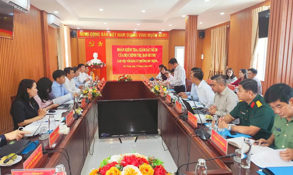 Đoàn kiểm tra, giám sát của Bộ Chính trị, Ban Bí thư làm việc tại Cần Thơ