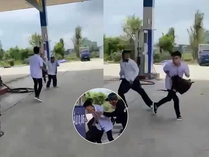 十二年级男生遭同校同学刺死现场。截图自视频。