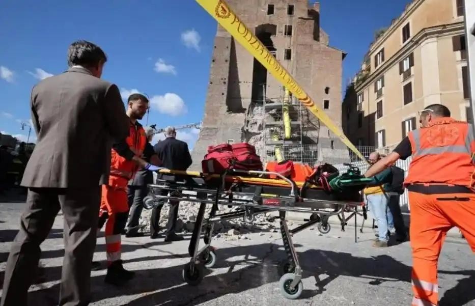 罗马一中世纪塔楼部分坍塌致一人死亡