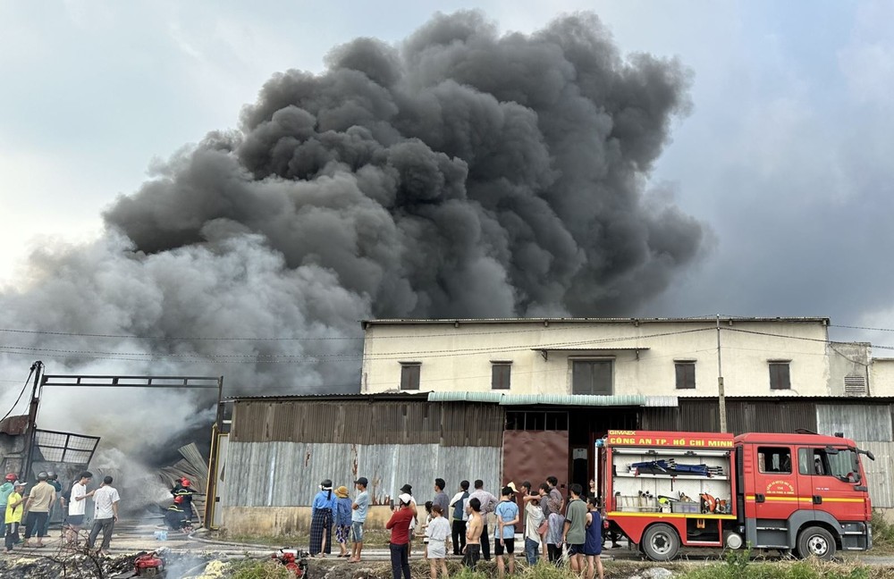 在胡志明市发生的一起火警事故。