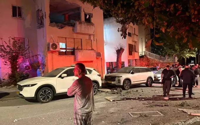 伊朗在以色列北部内舍尔发动的袭击现场。图：以色列时报。