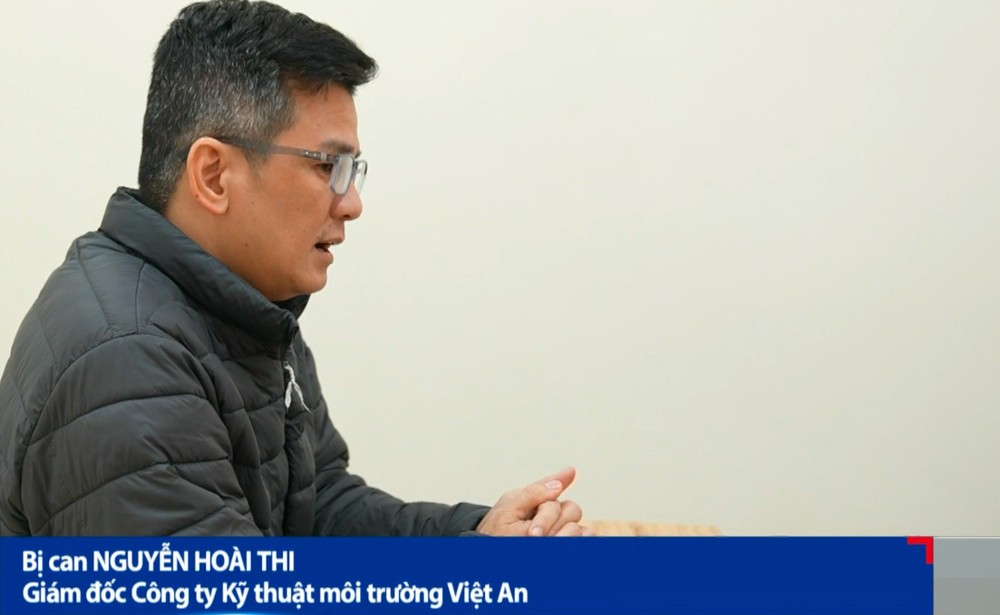 越南环境技术公司经理阮怀诗是本案嫌疑人之一。 VTV电视台截图