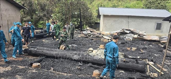 黎利乡帕登村一间住房发生火灾，导致三名儿童丧生。