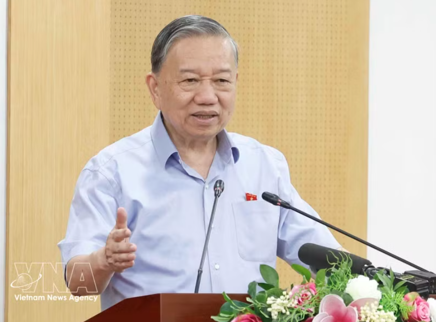 苏林总书记、国家主席发表讲话。