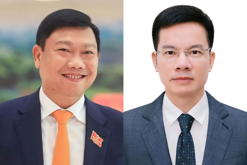 河内市人委会新任副主席杜英俊（左）与裴维强。