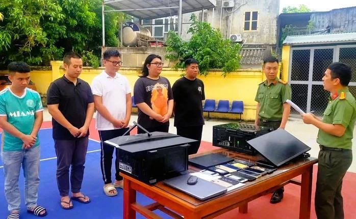 从事银行账户买卖，非法获利数十亿元的团伙。图源：清化省公安