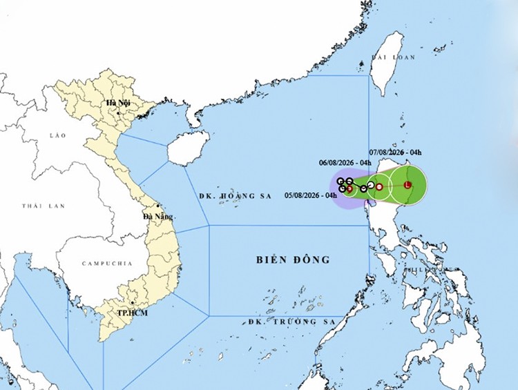  3号台风的位置和路径。图：thoitietvietnam.gov.vn