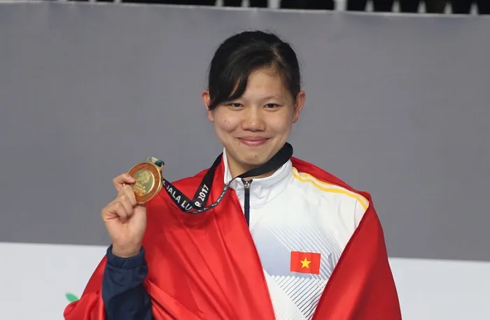 Ánh Viên đã có thêm 2 HCV trong ngày thi đấu. tác giả: LƯỢNG LƯỢNG