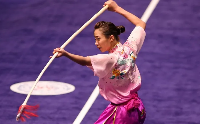 Thúy Vi từng giành HCV thế giới ở bài thương thuật. Ảnh: NGỌC HẢI