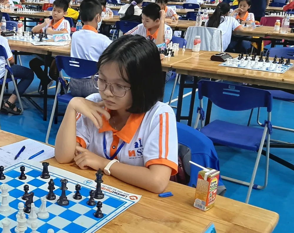 Kỳ thủ Nguyễn Lê Cẩm Hiền là một trong những gương mặt trẻ có triển vọng của cờ vua Việt Nam. Ảnh: HẢI HÒA.BQN