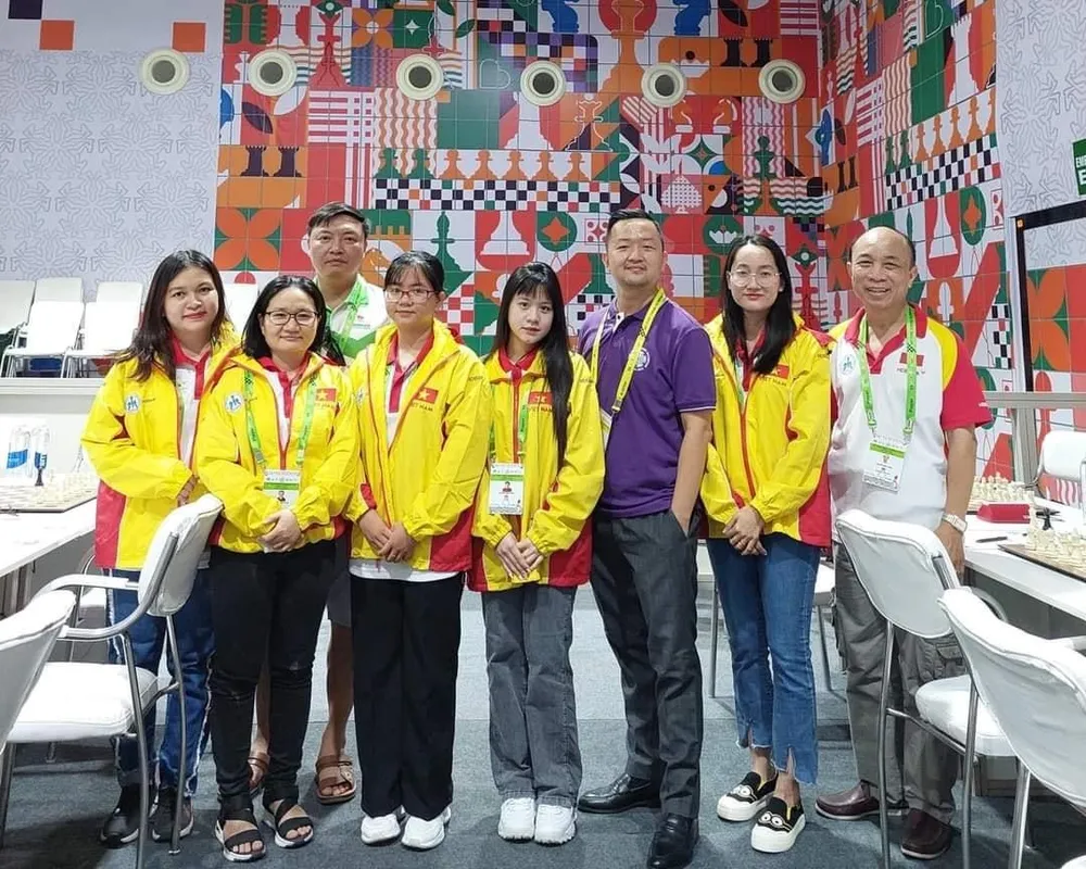 Đội cờ vua nữ Việt Nam đã kết thúc Olympiad 2022 với vị trí 53 chung cuộc. Ảnh: A.THƯ