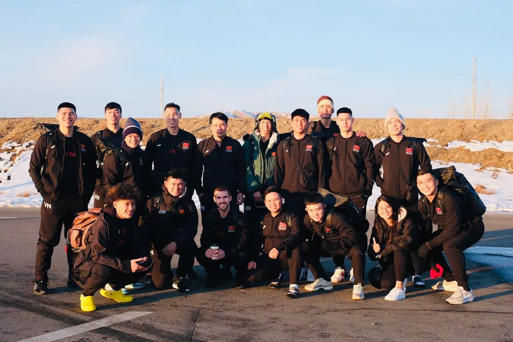 Đội bóng rổ nam Việt Nam đang thi đấu tại Mông Cổ. Ảnh: BRVN