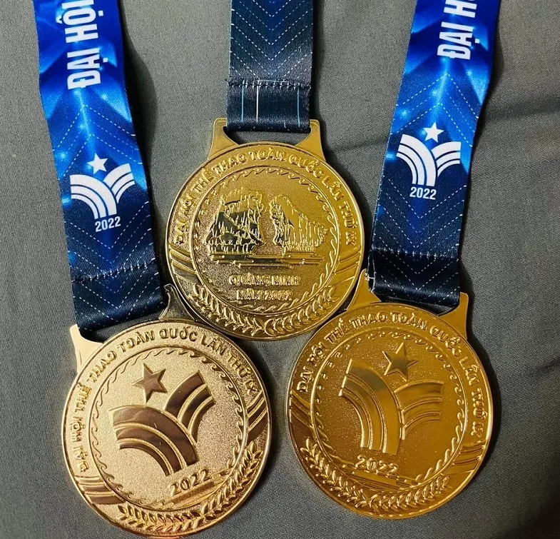 Huy chương Vàng của Đại hội thể thao toàn quốc năm nay. Ảnh: HẢO HẢO