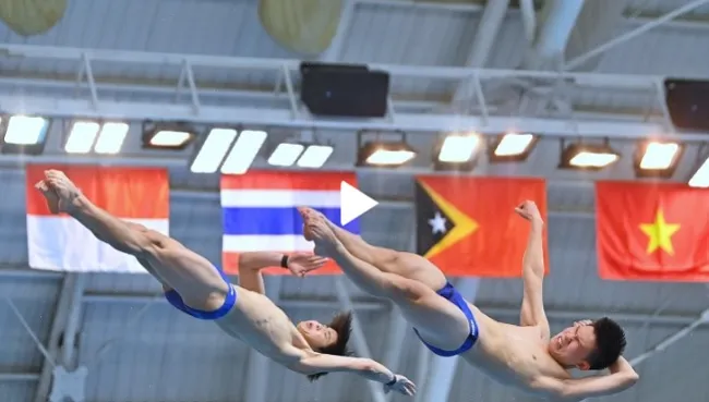 Tùng Dương và Thế Anh là 2 nam VĐV trẻ triển vọng của nhảy cầu Việt Nam. Ảnh: VN.E